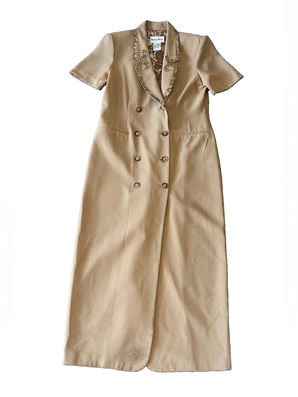 Vintage 90s Danny & Nicole Maxi Blazer Dress 12 Snakeskin Double Breasted Duster